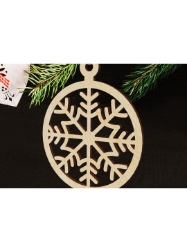 Σετ των 3 Intra απο ξύλο plywood 3mm-4mm πάχος Χριστουγεννιάτικη διακόσμηση με νιφάδα χιονιού Δίασταση 6x7 cm INTRAFABR-108064067