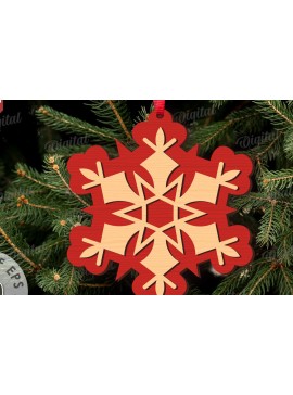 Σετ των 3 Intra απο ξύλο plywood 3mm-4mm πάχος Χριστουγεννιάτικο στολίδι με νιφάδα χιονιού Δίασταση 8x8 cm INTRAFABR-109024057