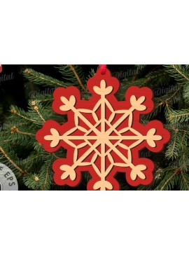 Σετ των 3 Intra απο ξύλο plywood 3mm-4mm πάχος Χριστουγεννιάτικο στολίδι με νιφάδα χιονιού Δίασταση 8x8 cm INTRAFABR-109024150