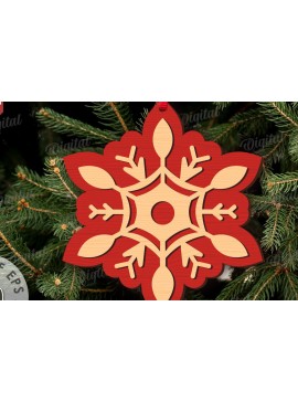 Σετ των 3 Intra απο ξύλο plywood 3mm-4mm πάχος Χριστουγεννιάτικο στολίδι με νιφάδα χιονιού Δίασταση 8x8 cm INTRAFABR-109024198
