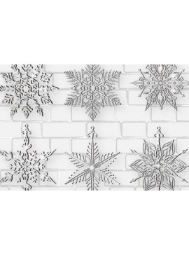 Σετ των 3 Intra απο ξύλο plywood 3mm-4mm πάχος Χριστουγεννιάτικο στολίδι με νιφάδα χιονιού 794 Δίασταση 8x8 cm INTRAFABR-51955100