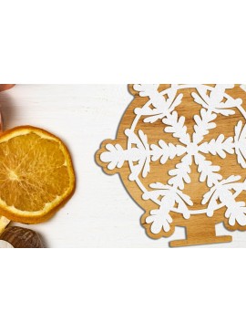 Σετ των 3 Intra απο ξύλο plywood 3mm-4mm πάχος Χριστουγεννιάτικη βάση στολίδι με νιφάδα χιονιού Δίασταση 4x4 cm INTRAFABR-109058093