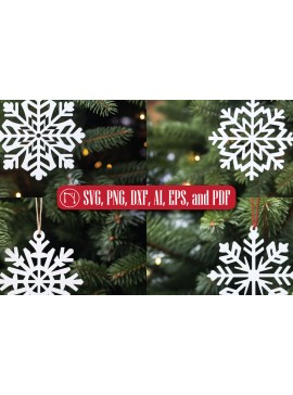 Σετ των 3 Intra απο ξύλο plywood 3mm-4mm πάχος Χριστουγεννιάτικο Στολίδι με νιφάδα χιονιού Δίασταση 8x8 cm INTRAFABR-82600780