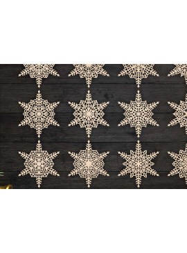Σετ των 2 Intra απο ξύλο plywood 3mm-4mm πάχος Christmas Snowflake, Snowflakes 108 Δίασταση 15x15 cm INTRAFABR-79067411
