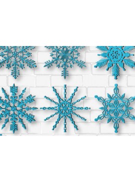 Σετ των 3 Intra απο ξύλο plywood 3mm-4mm πάχος Χριστουγεννιάτικο Snowflake Paper Cut 805 Δίασταση 8x8 cm INTRAFABR-53112713