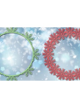 Σετ των 2 Intra απο ξύλο plywood 3mm-4mm πάχος Χριστουγεννιάτικο στεφάνι Snowflake Δίασταση 25x25 cm INTRAFABR-45658196
