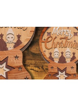 Σετ των 2 Intra απο ξύλο plywood 3mm-4mm πάχος Χριστουγεννιάτικο Snowglobe Δίασταση 15x15 cm INTRAFABR-80776605