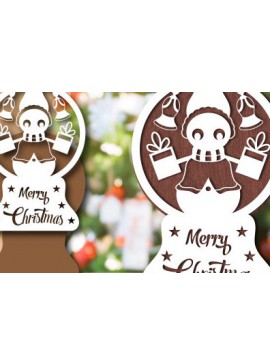 Σετ των 2 Intra απο ξύλο plywood 3mm-4mm πάχος Christmas Snowglobe PaperCut Δίασταση 15x15 cm INTRAFABR-80689153