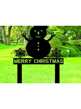 Σετ των 2 Intra απο ξύλο plywood 3mm-4mm πάχος Χριστουγεννιάτικο μεταλλικό σημάδι πασσάλων χιονάνθρωπος Δίασταση 15x15 cm INTRAFABR-111656226