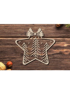 Intra απο ξύλο plywood 3mm-4mm πάχος Χριστουγεννιάτικο στολίδι χιονάνθρωπος με λέιζερ Δίασταση 20x30 cm INTRAFABR-86463284