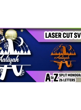 Σετ των 2 Intra απο ξύλο plywood 3mm-4mm πάχος Christmas Split Monogram Cut  Δίασταση 15x15 cm INTRAFABR-105189563