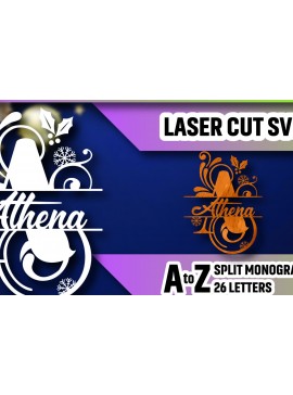 Σετ των 2 Intra απο ξύλο plywood 3mm-4mm πάχος Christmas Split Monogram Cut  Δίασταση 15x15 cm INTRAFABR-105189723