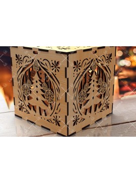 Σετ των 3 Intra απο ξύλο plywood 3mm-4mm πάχος Χριστουγεννιάτικο κουτί δώρου Squar με Δίασταση 4x4 cm INTRAFABR-108266928