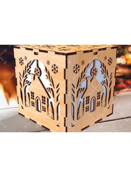 Σετ των 3 Intra απο ξύλο plywood 3mm-4mm πάχος Χριστουγεννιάτικο κουτί δώρου Squar με Δίασταση 4x4 cm INTRAFABR-108266943