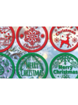 Σετ των 2 Intra απο ξύλο plywood 3mm-4mm πάχος αρχείου κομμένων χριστουγεννιάτικων σφραγίδων Δίασταση 25x25 cm INTRAFABR-47518797