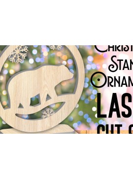 Σετ των 3 Intra απο ξύλο plywood 3mm-4mm πάχος Χριστουγεννιάτικα στολίδια σταντ 2 Δίασταση 8x8 cm INTRAFABR-107125597