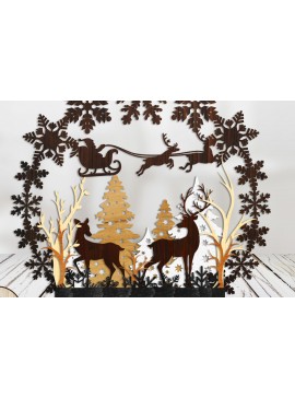 Σετ των 3 Intra απο ξύλο plywood 3mm-4mm πάχος Χριστουγεννιάτικο περίπτερο Ξύλο Πολυστρωματικό κομμένο Δίασταση 4x4 cm INTRAFABR-19756214