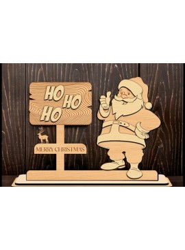 Σετ των 3 Intra απο ξύλο plywood 3mm-4mm πάχος Χριστουγεννιάτικου στολισμού Άγιου Βασίλη Δίασταση 8x8 cm INTRAFABR-120781040