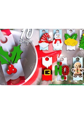 Σετ των 2 Intra απο ξύλο plywood 3mm-4mm πάχος Χριστουγεννιάτικο Stanley Topper | CNC Δίασταση 15x15 cm INTRAFABR-108899275