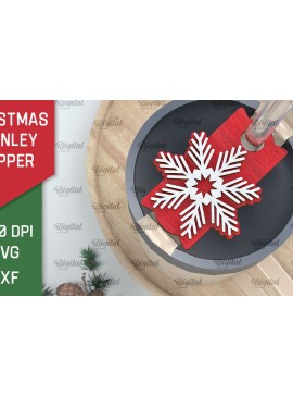 Σετ των 2 Intra απο ξύλο plywood 3mm-4mm πάχος Χριστουγεννιάτικο Stanley Topper Δίασταση 15x15 cm INTRAFABR-105510950