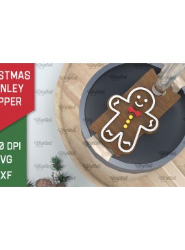 Σετ των 2 Intra απο ξύλο plywood 3mm-4mm πάχος Χριστουγεννιάτικο Stanley Topper Δίασταση 15x15 cm INTRAFABR-105571031