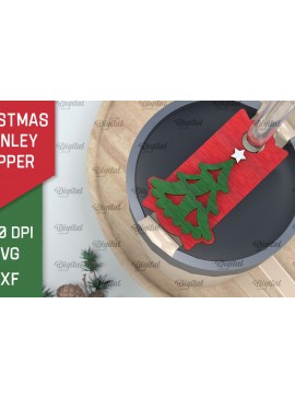 Σετ των 2 Intra απο ξύλο plywood 3mm-4mm πάχος Χριστουγεννιάτικο Stanley Topper Δίασταση 15x15 cm INTRAFABR-105571182