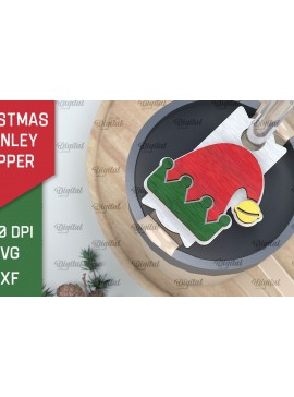 Σετ των 2 Intra απο ξύλο plywood 3mm-4mm πάχος Χριστουγεννιάτικο Stanley Topper Δίασταση 15x15 cm INTRAFABR-105510775