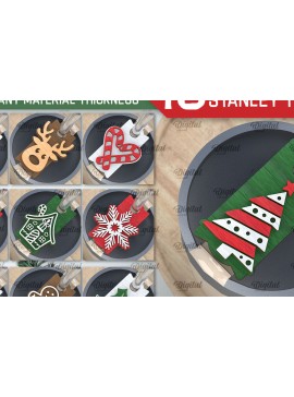 Σετ των 2 Intra απο ξύλο plywood 3mm-4mm πάχος Χριστουγεννιάτικη δέσμη Stanley Topper  Δίασταση 15x15 cm INTRAFABR-105511704