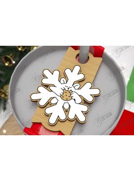 Σετ των 2 Intra απο ξύλο plywood 3mm-4mm πάχος Χριστούγεννα Stanley Topper | Ετικέτες ποτηριού Δίασταση 15x15 cm INTRAFABR-108442283