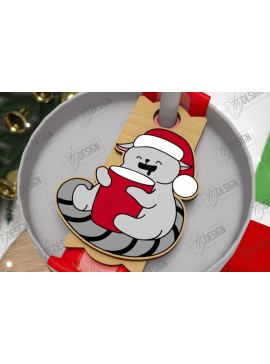 Σετ των 3 Intra απο ξύλο plywood 3mm-4mm πάχος Χριστούγεννα Stanley Topper | Ετικέτες ποτηριού Δίασταση 15x15 cm INTRAFABR-108442367