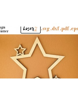 Σετ των 2 Intra απο ξύλο plywood 3mm-4mm πάχος Christmas Star Big File για Δίασταση 15x15 cm INTRAFABR-110991647