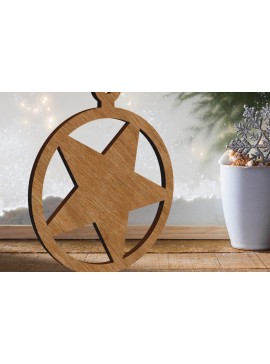 Σετ των 3 Intra απο ξύλο plywood 3mm-4mm πάχος Χριστουγεννιάτικο διακοσμητικό αστεράκι Δίασταση 6x7 cm INTRAFABR-108064188