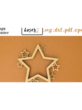 Σετ των 2 Intra απο ξύλο plywood 3mm-4mm πάχος Χριστουγεννιάτικο Star Layered File 4 Δίασταση 15x15 cm INTRAFABR-111675322