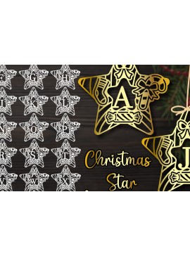 Σετ των 2 Intra απο ξύλο plywood 3mm-4mm πάχος Μονογράμματος Χριστουγέννων 4 Δίασταση 40x40 cm INTRAFABR-74888553