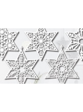 Σετ των 2 Intra απο ξύλο plywood 3mm-4mm πάχος Χριστουγεννιάτικο Αστέρι Paper Cut 1182 Δίασταση 15x15 cm INTRAFABR-110040111