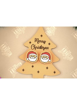 Σετ των 3 Intra απο ξύλο plywood 3mm-4mm πάχος Χριστουγεννιάτικα καρφωτά σκουλαρίκια | Σχεδιασμός κοσμημάτων Δίασταση 3x3 cm INTRAFABR-105341430