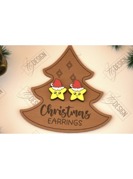 Σετ των 3 Intra απο ξύλο plywood 3mm-4mm πάχος Χριστουγεννιάτικα καρφωτά σκουλαρίκια | Σχεδιασμός κοσμημάτων Δίασταση 3x3 cm INTRAFABR-105339608