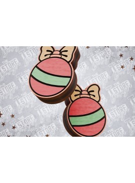 Σετ των 3 Intra απο ξύλο plywood 3mm-4mm πάχος Χριστουγεννιάτικα καρφωτά σκουλαρίκια Δίασταση 3x3 cm INTRAFABR-83002835