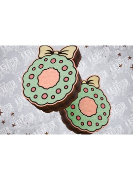 Σετ των 3 Intra απο ξύλο plywood 3mm-4mm πάχος Χριστουγεννιάτικα καρφωτά σκουλαρίκια Δίασταση 3x3 cm INTRAFABR-83002784