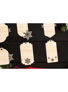 Σετ των 2 Intra απο ξύλο plywood 3mm-4mm πάχος Χριστουγεννιάτικο Gift Tag 07 Δίασταση 15x15 cm INTRAFABR-77845710