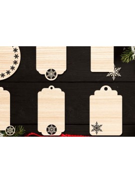 Σετ των 3 Intra απο ξύλο plywood 3mm-4mm πάχος Χριστουγεννιάτικο Gift Tag 08 Δίασταση 15x15 cm INTRAFABR-77845762