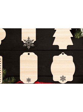 Σετ των 2 Intra απο ξύλο plywood 3mm-4mm πάχος Χριστουγεννιάτικο Gift Tag 10 Δίασταση 15x15 cm INTRAFABR-77845830
