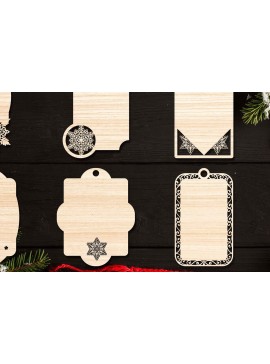 Σετ των 2 Intra απο ξύλο plywood 3mm-4mm πάχος Χριστουγεννιάτικο Gift Tag 11 Δίασταση 15x15 cm INTRAFABR-77847049