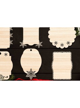 Σετ των 2 Intra απο ξύλο plywood 3mm-4mm πάχος Χριστουγεννιάτικο Gift Tag 12 Δίασταση 15x15 cm INTRAFABR-77847012