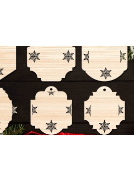 Σετ των 2 Intra απο ξύλο plywood 3mm-4mm πάχος Χριστουγεννιάτικο Gift Tag 13 Δίασταση 15x15 cm INTRAFABR-77846992