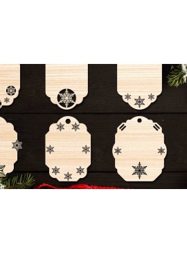 Σετ των 2 Intra απο ξύλο plywood 3mm-4mm πάχος Χριστουγεννιάτικο Gift Tag 17 Δίασταση 15x15 cm INTRAFABR-77847291