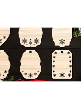 Σετ των 2 Intra απο ξύλο plywood 3mm-4mm πάχος Χριστουγεννιάτικο Gift Tag 18 Δίασταση 15x15 cm INTRAFABR-77847398