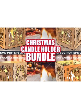 Σετ των 2 Intra απο ξύλο plywood 3mm-4mm πάχος Πακέτα θήκης Χριστουγέννων Δίασταση 15x15 cm INTRAFABR-107895001