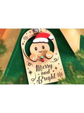 Σετ των 2 Intra απο ξύλο plywood 3mm-4mm πάχος - Χριστουγεννιάτικη ετικέτα | Ετικέτα δώρου | Διακοπές |CNC Δίασταση 15x15 cm INTRAFABR-107024112