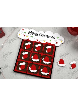 Σετ των 2 Intra απο ξύλο plywood 3mm-4mm πάχος - Χριστουγεννιάτικο Tic Tac Toe | Επιτραπέζιο παιχνίδι | CNC Δίασταση 15x15 cm INTRAFABR-107193498